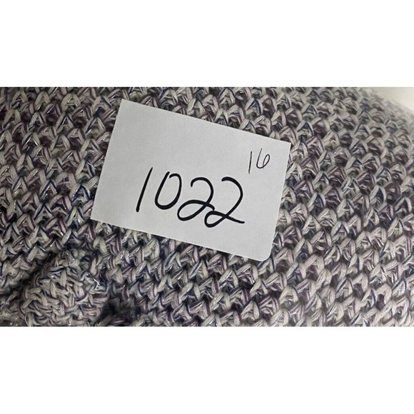 Chico's Freida Fringe Open Knit Cardigan Sweater Lavender Silver Metallic $109 - Picture 13 of 13